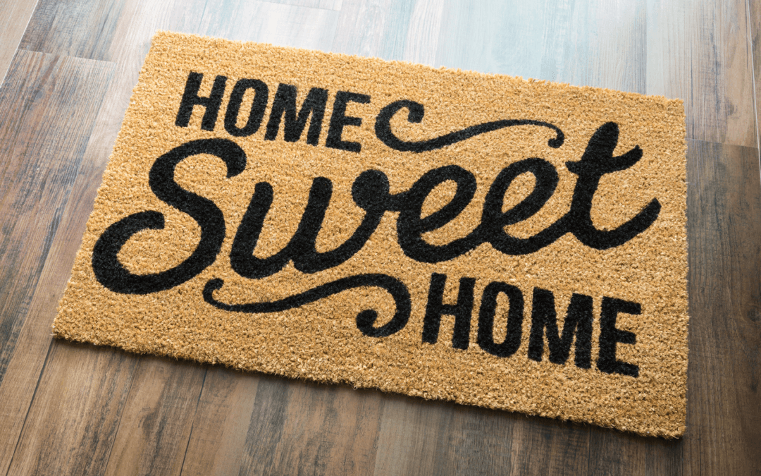 Door mat saying Home Sweet Home